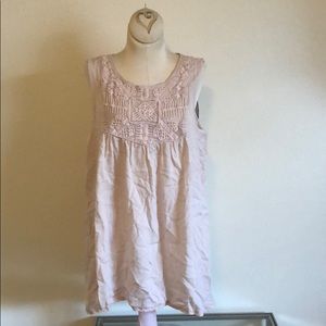 Dylan light pink crochet knit babydoll tank top M